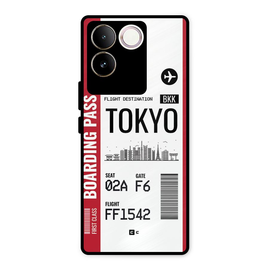 Tokyo Boarding Pass Metal Back Case for Vivo T2 Pro