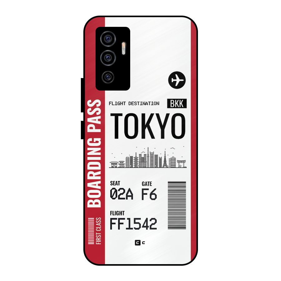Tokyo Boarding Pass Metal Back Case for Vivo V23e