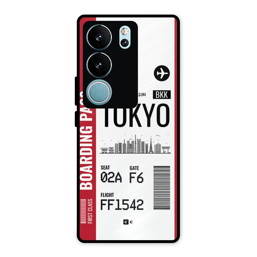 Tokyo Boarding Pass Metal Back Case for Vivo V29