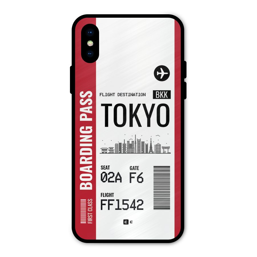 Tokyo Boarding Pass Metal Back Case for iPhone XS