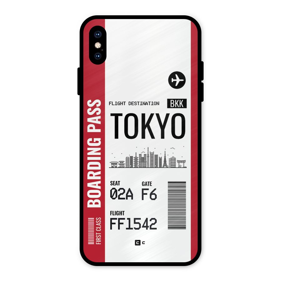 Tokyo Boarding Pass Metal Back Case for iPhone XS Max