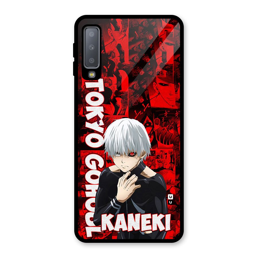 Tokyo Ghuoul Kaneki Glass Back Case for Galaxy A7 (2018)