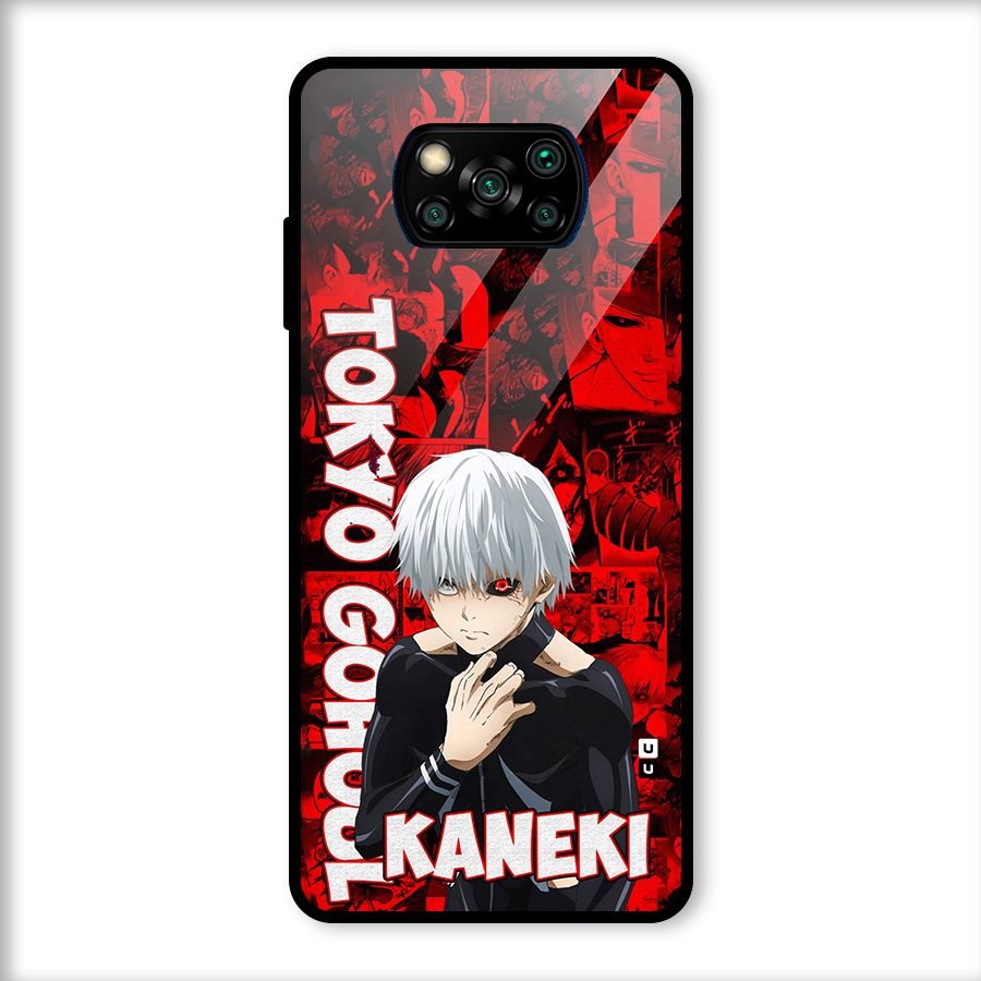 Tokyo Ghuoul Kaneki Glass Back Case for Poco X3