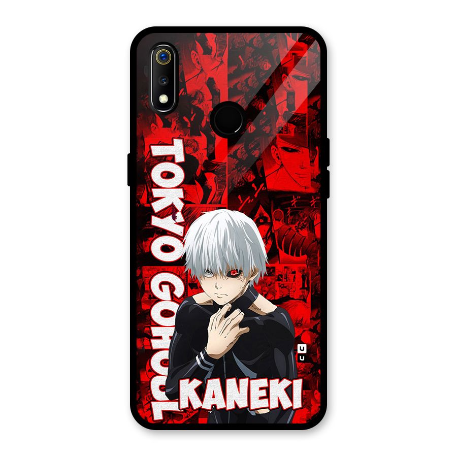 Tokyo Ghuoul Kaneki Glass Back Case for Realme 3i
