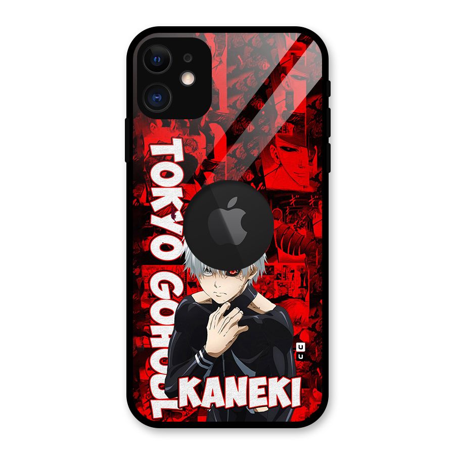 Tokyo Ghuoul Kaneki Glass Back Case for iPhone 11 Logo Cut
