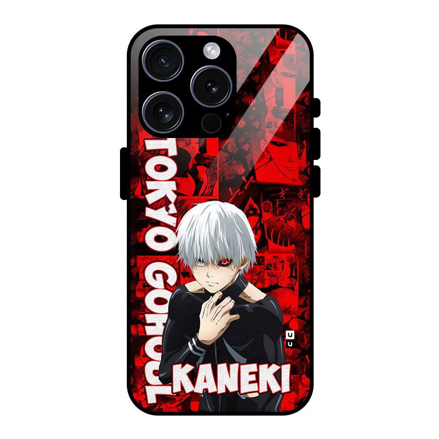 Tokyo Ghuoul Kaneki Glass Back Case for iPhone 15 Pro