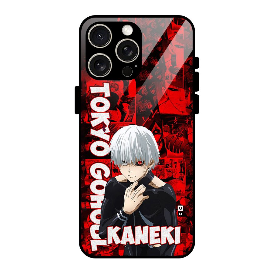 Tokyo Ghuoul Kaneki Glass Back Case for iPhone 15 Pro Max