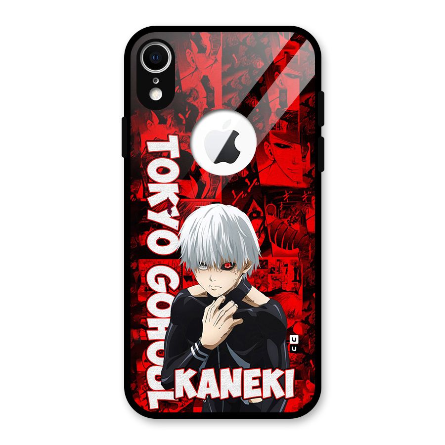 Tokyo Ghuoul Kaneki Glass Back Case for iPhone XR Logo Cut