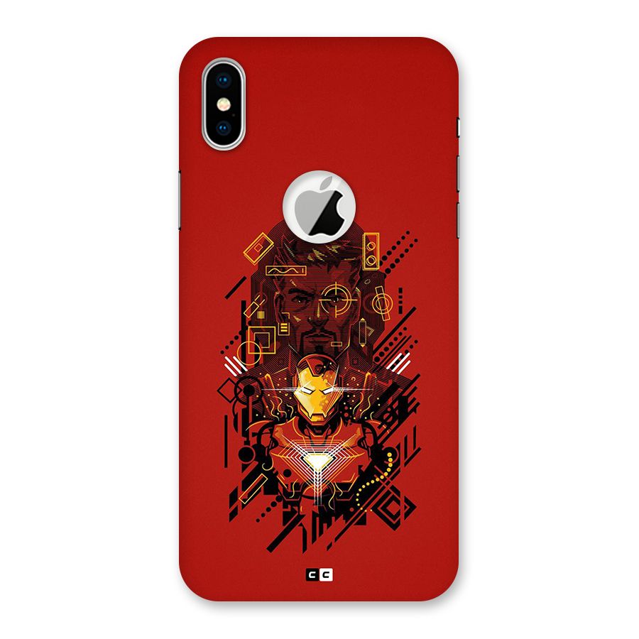 Tony Stark Back Case for iPhone XS Logo Cut