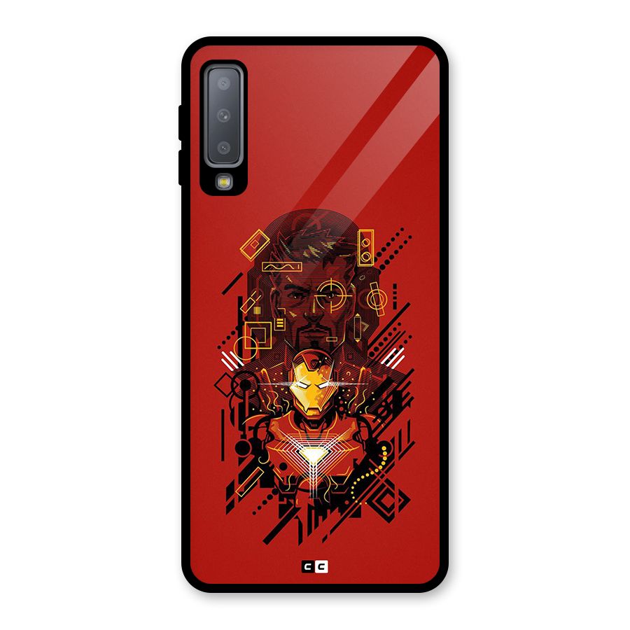 Tony Stark Glass Back Case for Galaxy A7 (2018)