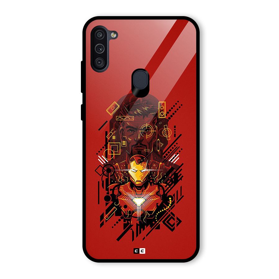 Tony Stark Glass Back Case for Galaxy M11