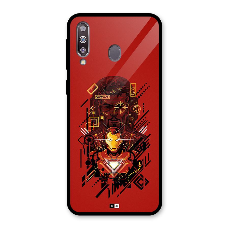 Tony Stark Glass Back Case for Galaxy M30