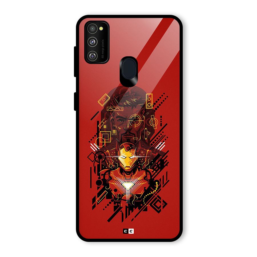 Tony Stark Glass Back Case for Galaxy M30s