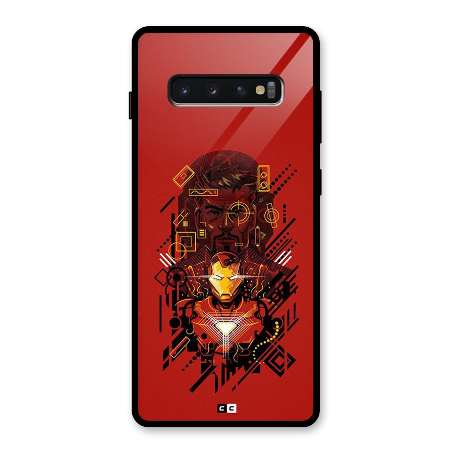 Tony Stark Glass Back Case for Galaxy S10 Plus