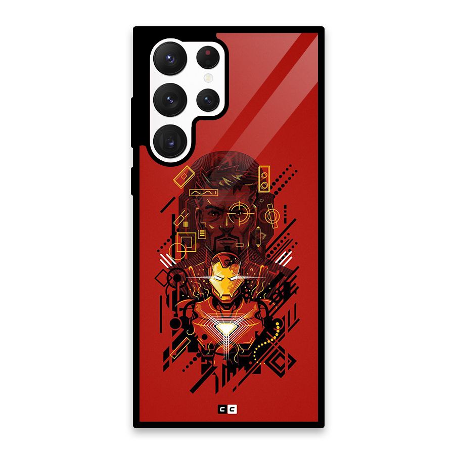 Tony Stark Glass Back Case for Galaxy S22 Ultra 5G