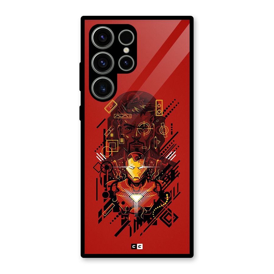 Tony Stark Glass Back Case for Galaxy S23 Ultra