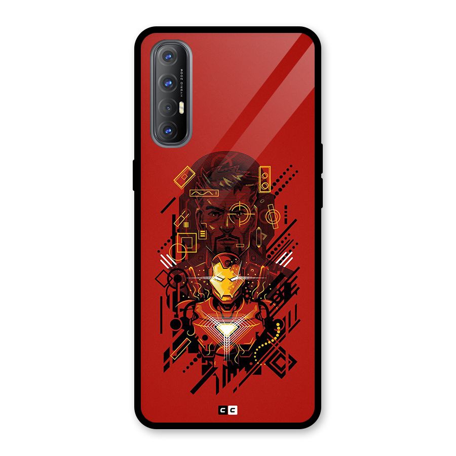 Tony Stark Glass Back Case for Oppo Reno3 Pro