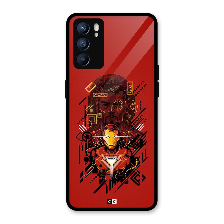 Tony Stark Glass Back Case for Oppo Reno6 5G