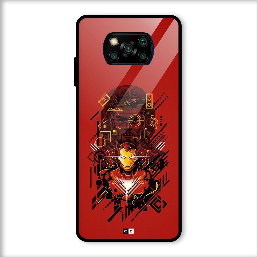 Tony Stark Glass Back Case for Poco X3