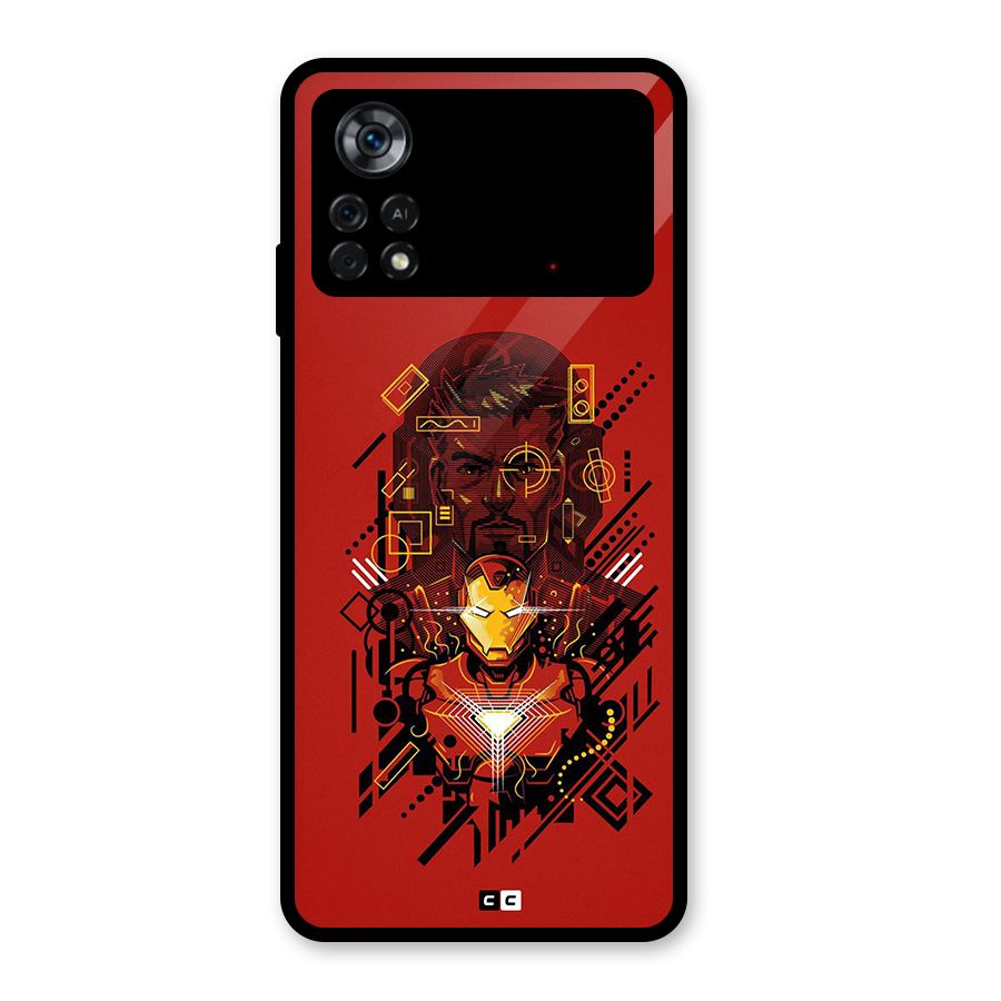 Tony Stark Glass Back Case for Poco X4 Pro 5G