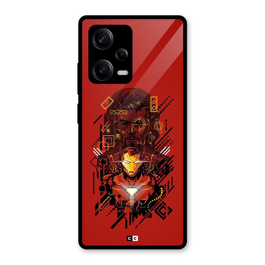Tony Stark Glass Back Case for Redmi Note 12 Pro