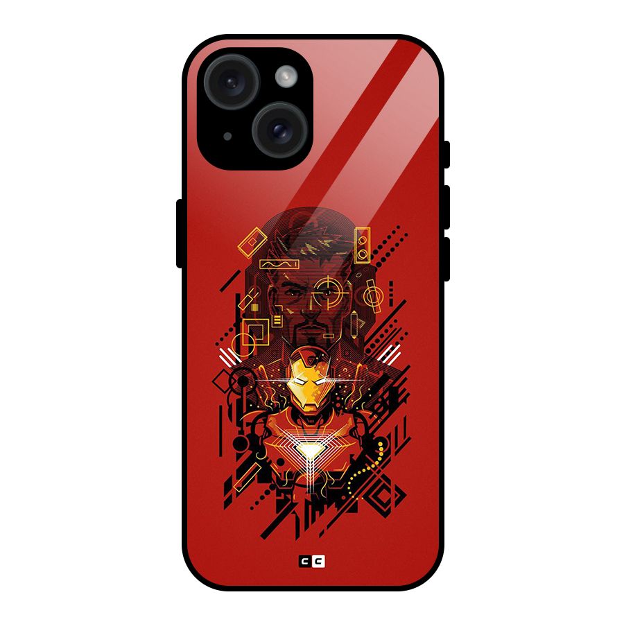 Tony Stark Glass Back Case for iPhone 15