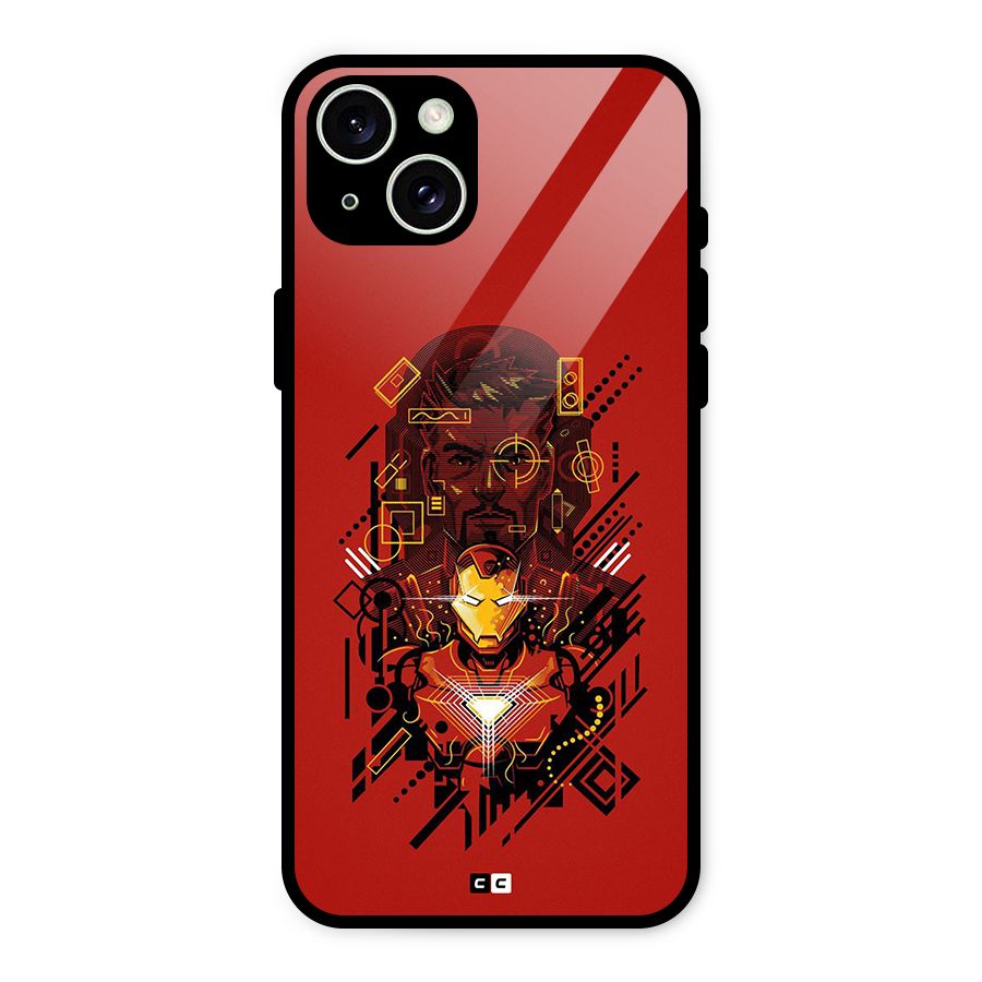 Tony Stark Glass Back Case for iPhone 15 Plus