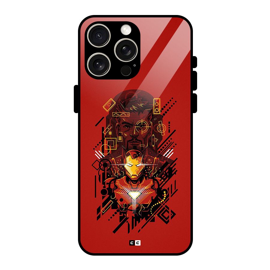 Tony Stark Glass Back Case for iPhone 15 Pro Max