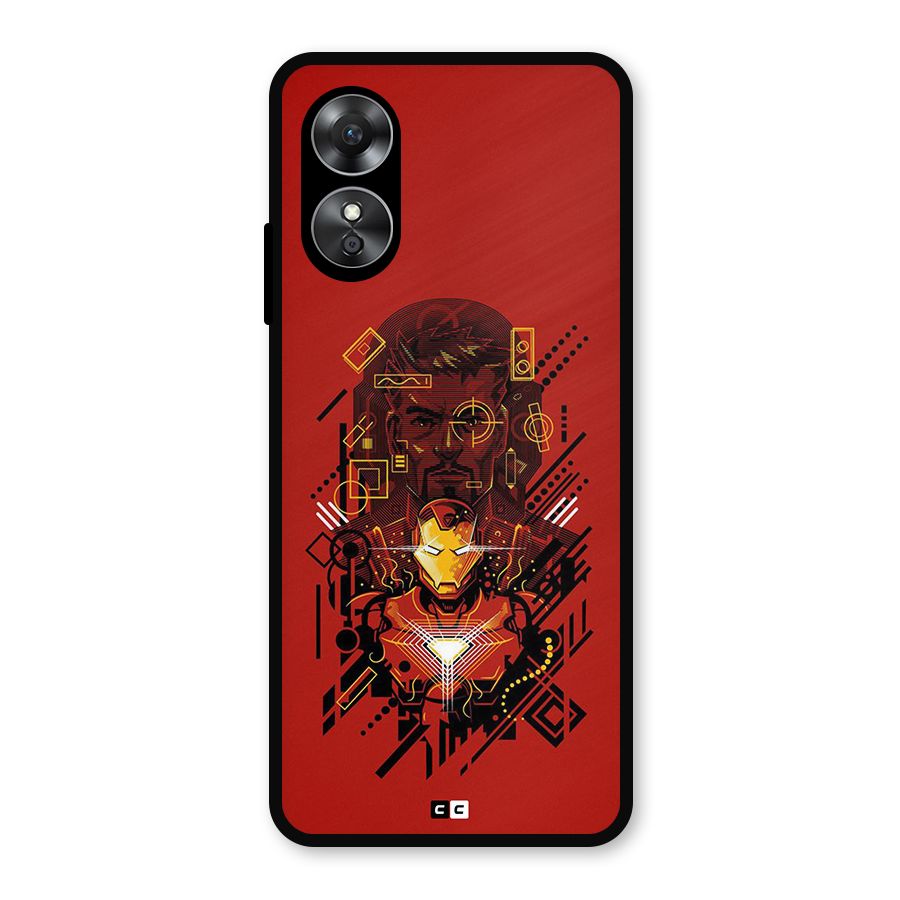 Tony Stark Metal Back Case for Oppo A17