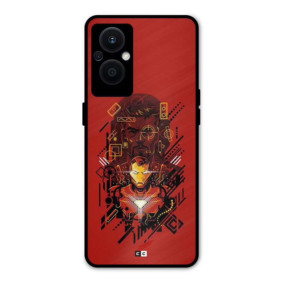 Tony Stark Metal Back Case for Oppo F21 Pro 5G