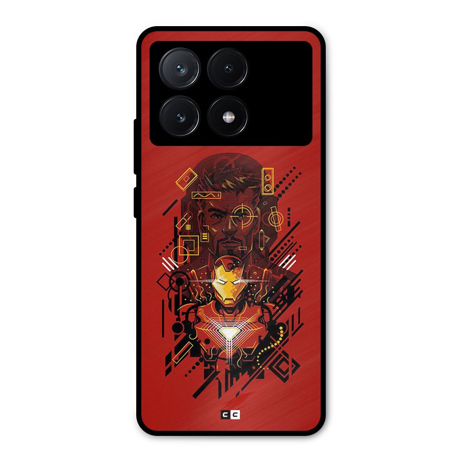 Tony Stark Metal Back Case for Poco X6 Pro