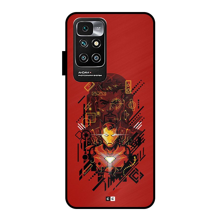 Tony Stark Metal Back Case for Redmi 10 Prime