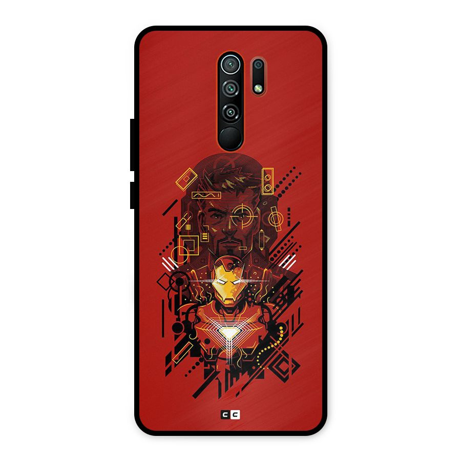 Tony Stark Metal Back Case for Redmi 9 Prime