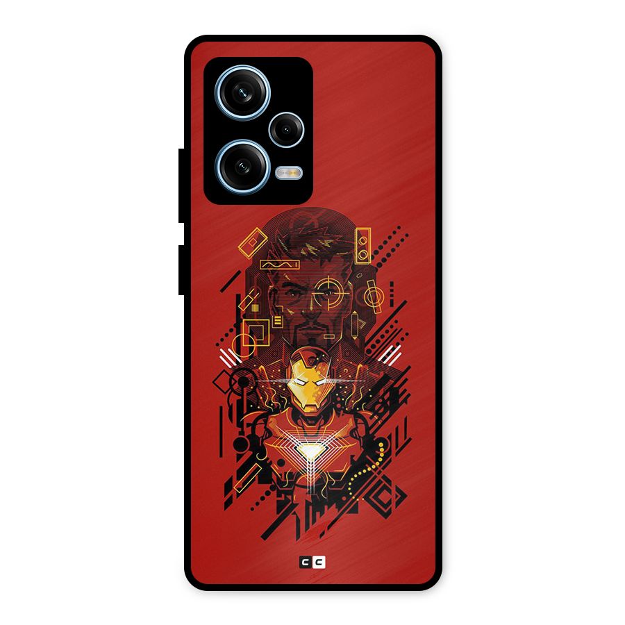 Tony Stark Metal Back Case for Redmi Note 12 Pro