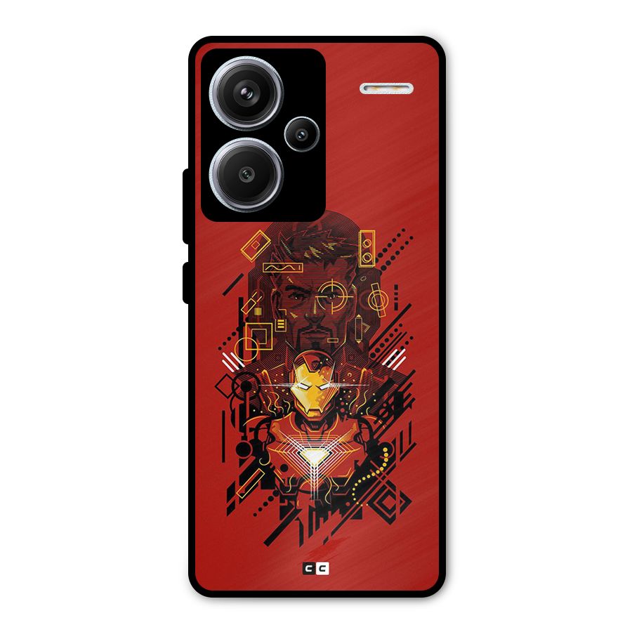 Tony Stark Metal Back Case for Redmi Note 13 Pro Plus
