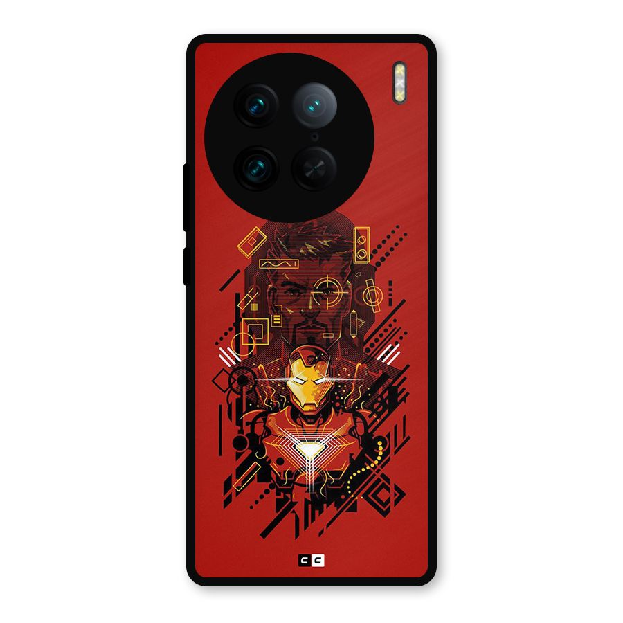 Tony Stark Metal Back Case for Vivo X90 Pro