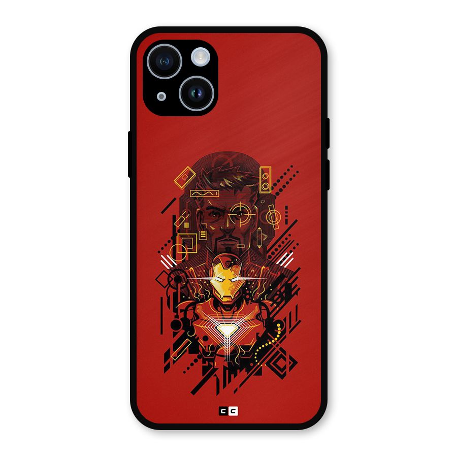 Tony Stark Metal Back Case for iPhone 14