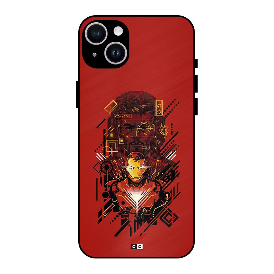 Tony Stark Metal Back Case for iPhone 14 Plus