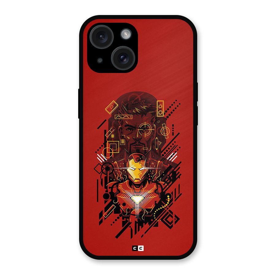 Tony Stark Metal Back Case for iPhone 15