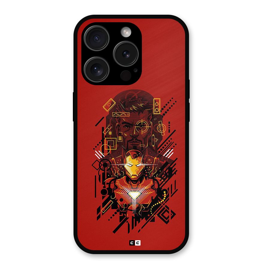Tony Stark Metal Back Case for iPhone 15 Pro