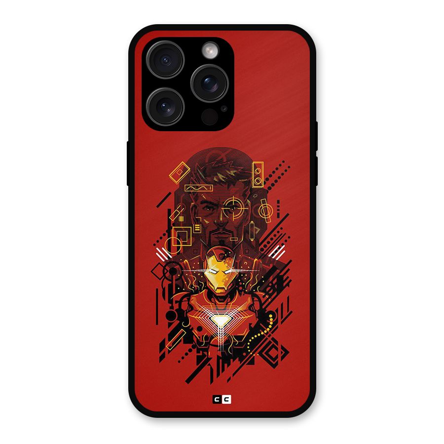 Tony Stark Metal Back Case for iPhone 15 Pro Max
