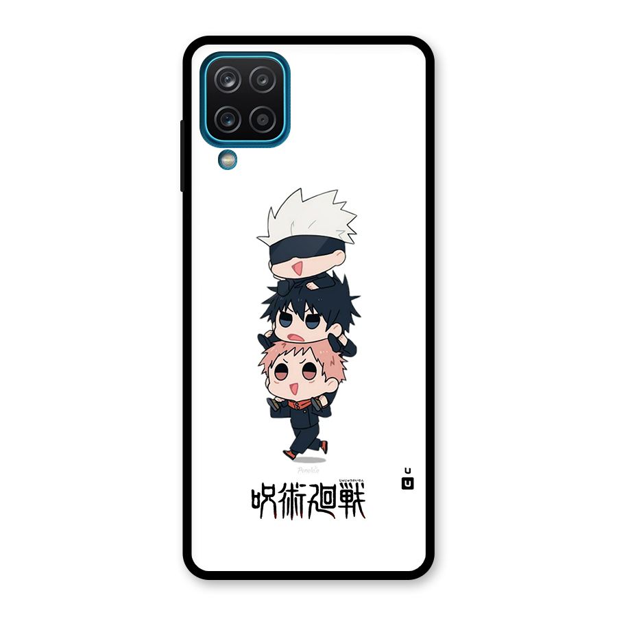 Top Gojo Squad Glass Back Case for Galaxy A12