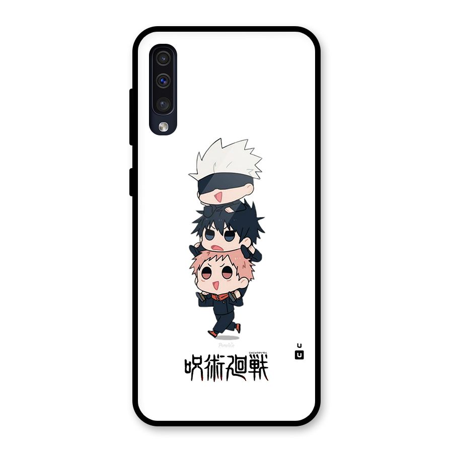 Top Gojo Squad Glass Back Case for Galaxy A30s