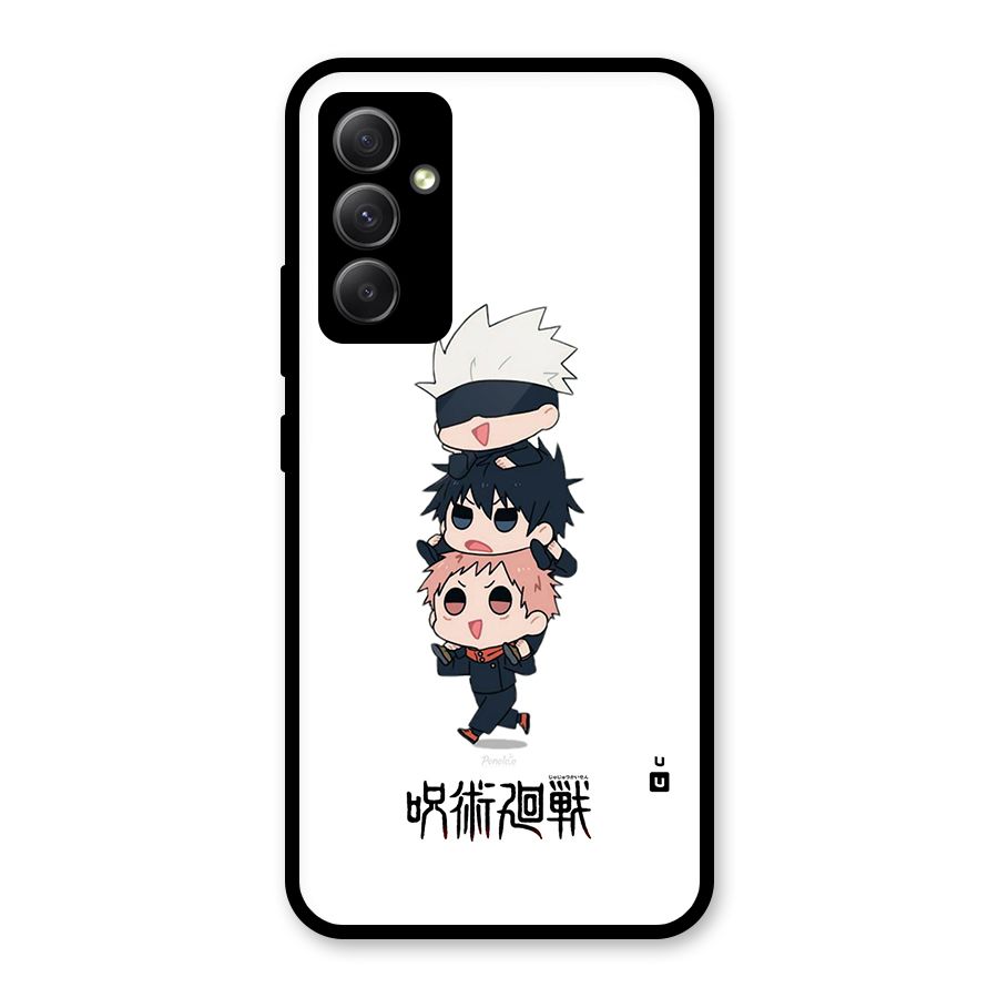 Top Gojo Squad Glass Back Case for Galaxy A34