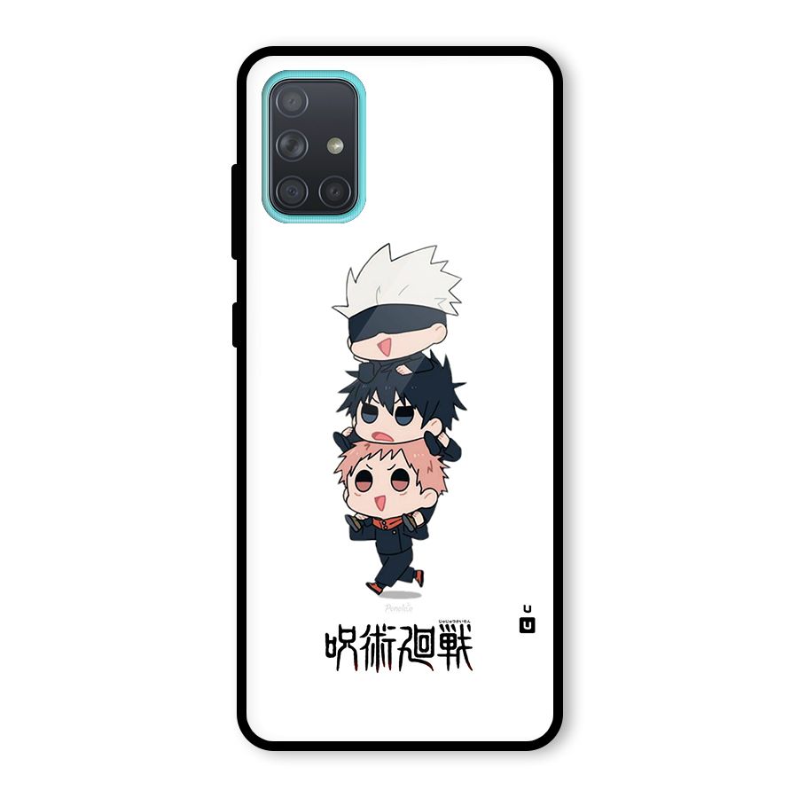 Top Gojo Squad Glass Back Case for Galaxy A71