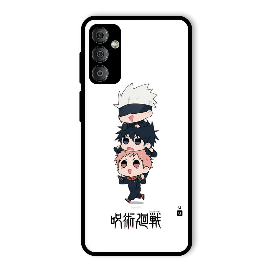 Top Gojo Squad Glass Back Case for Galaxy F23