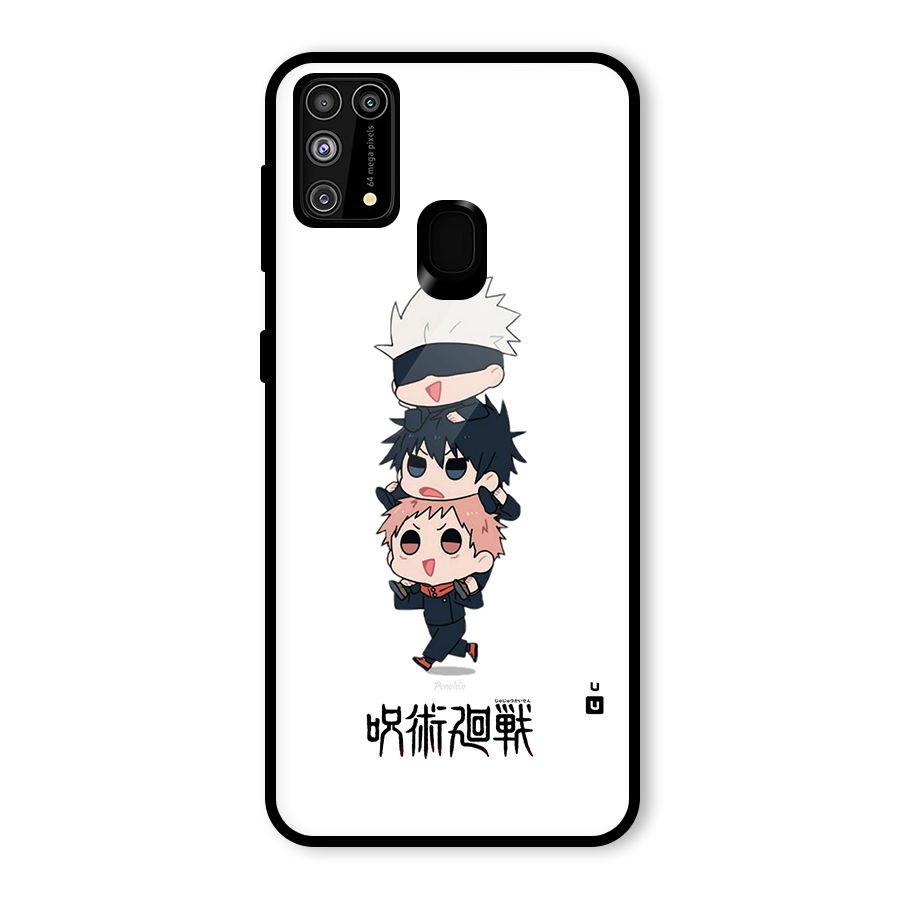 Top Gojo Squad Glass Back Case for Galaxy F41