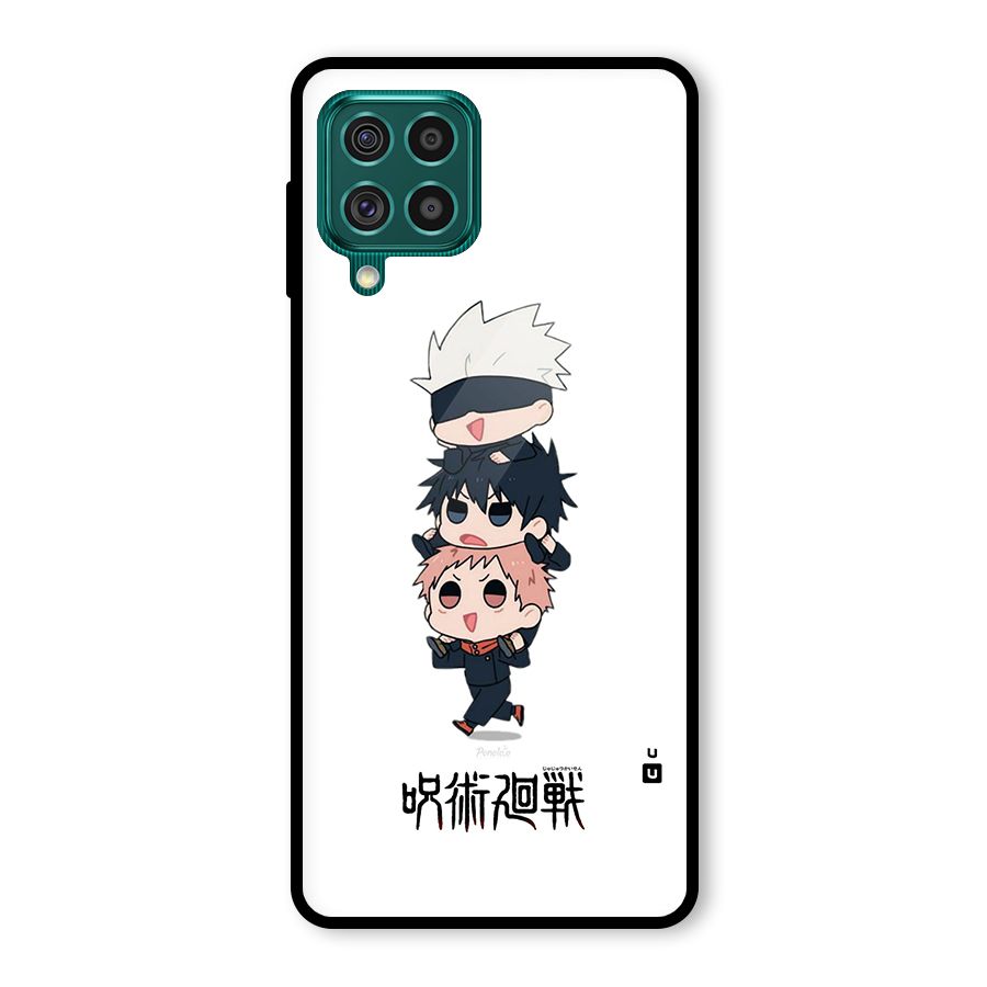 Top Gojo Squad Glass Back Case for Galaxy F62