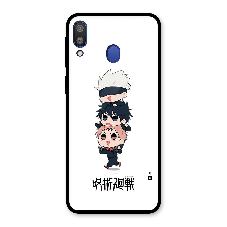 Top Gojo Squad Glass Back Case for Galaxy M20