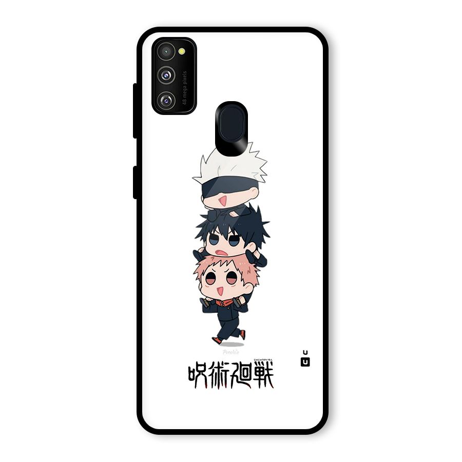 Top Gojo Squad Glass Back Case for Galaxy M30s